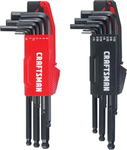 CRAFTSMAN Hex Key Allen Wrench Set with Ball-End, SAE/MM, 20 Piece (CMHT26020)