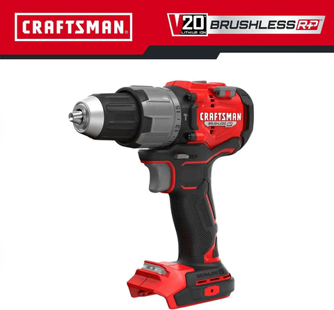 CRAFTSMAN V20 1/2 Inch Cordless Hammer Drill, Bare Tool Only (CMCD726B)