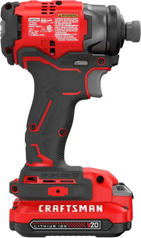 CRAFTSMAN V20 Cordless Impact Driver, 1/4 inch, Battery and Charger Included (CMCF813C2)