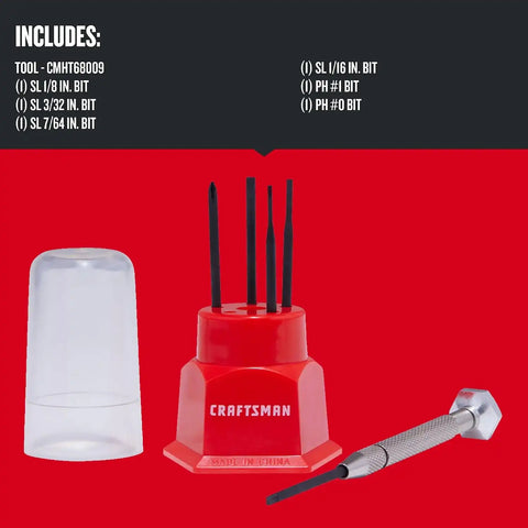 CRAFTSMAN Screwdriver Kit, Small Multi-Bits, Ideal for Jewelry (CMHT68009)