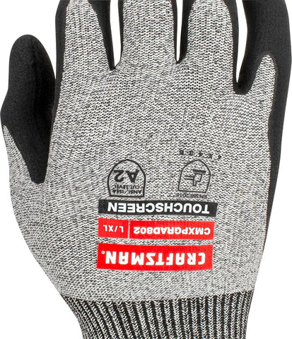 Craftsman CMXPGRAD802 Dyneema Cut Protection Glove, A2 Touchscreen, L/XL