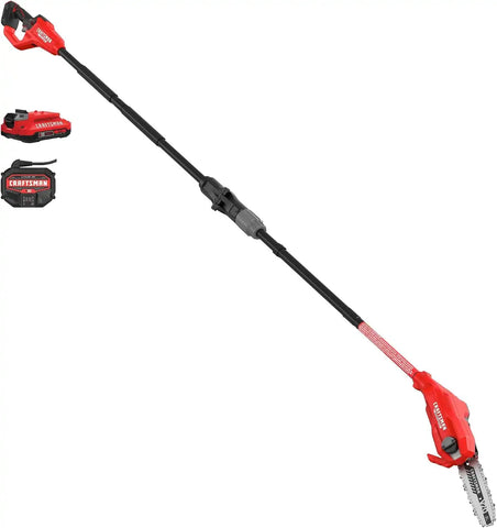 CRAFTSMAN V20 8 FT Cordless Pole Chainsaw for Tree Trimming with Battery and Charger Included (CMCPS630D1)