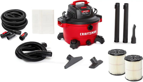 CRAFTSMAN CMXEVBE17594 12 Gallon 6.0 Peak HP Wet Dry Shop Vacuum Bundle