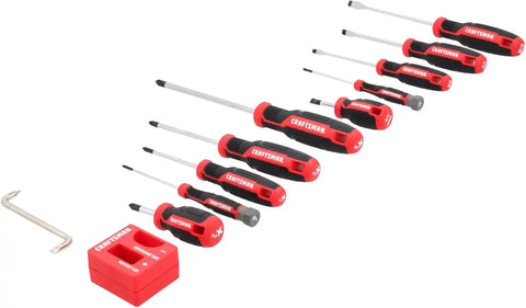 CRAFTSMAN Screwdriver Set, 12 Pc, Includes Flat Head and Phillips Screwdrivers, Offset, Magnetizer/Demagnetizer (CMHT65130)