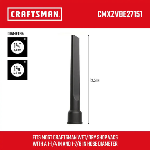 CRAFTSMAN CMXZVBE27151 1-1/4, 1-7/8 in. Crevice Tool Wet Dry Vac Attachment
