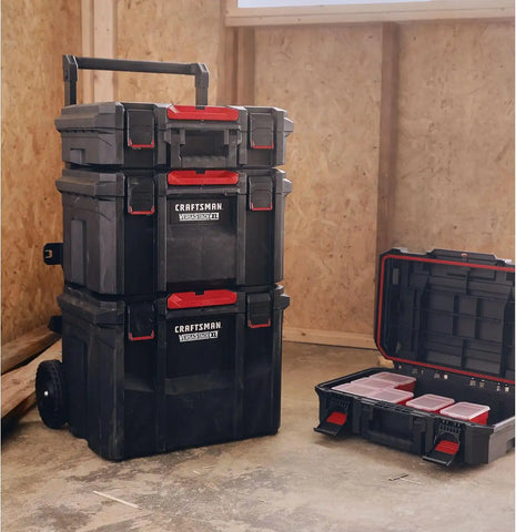 CRAFTSMAN VERSASTACK XL System Tool Box, Water Resistant Tool Storage, with 6 Small Parts Containers, 21 Inch (CMST21415)