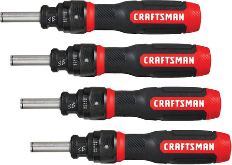CRAFTSMAN Ratcheting Screwdriver,SpeedDrive,2” Double Ended Bits Included,Handle Holds Up To 6 Bits (CMHT68129),(Pack of 4)