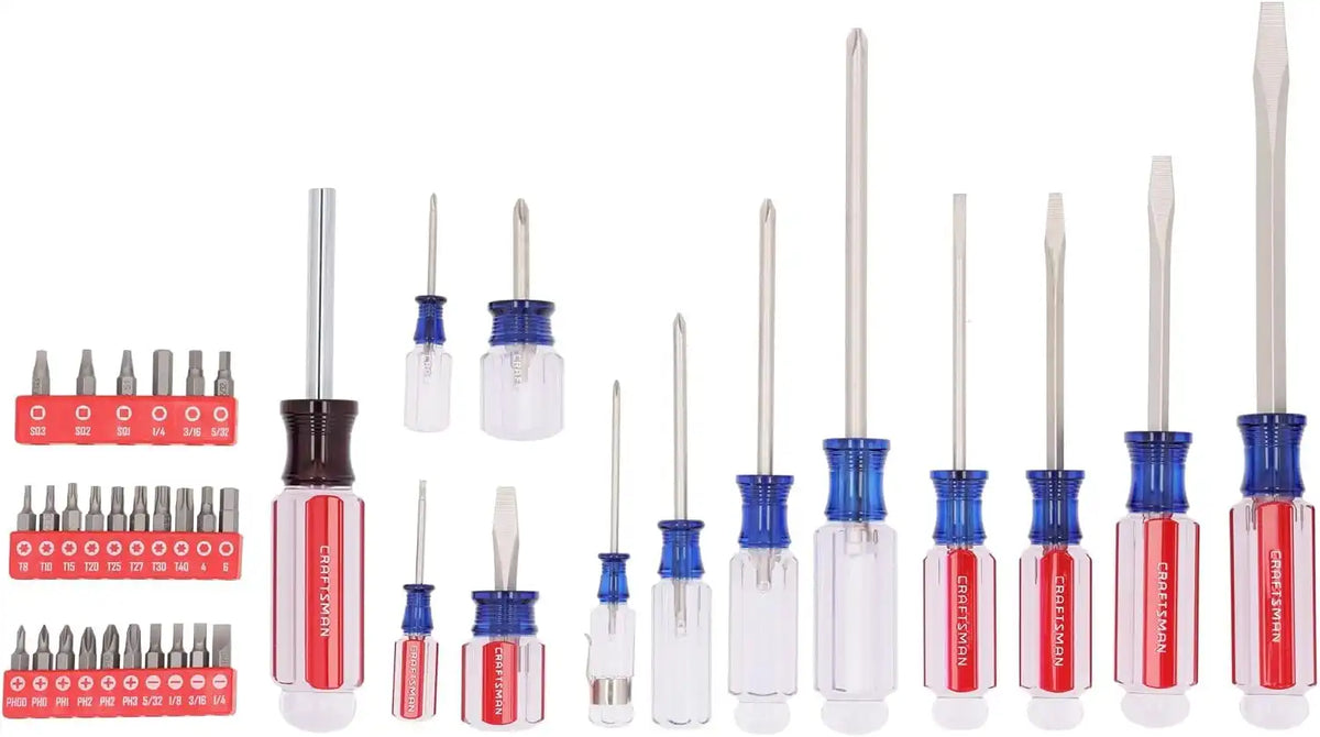 CRAFTSMAN Screwdriver Set, 39 Pc Durable Acetate Handle Master Combination Multi Screw Driver Set Kit (CMHT65180)