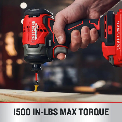 CRAFTSMAN V20 1/4 Inch Cordless Impact Driver Kit with Battery and Charger (CMCF813C1)