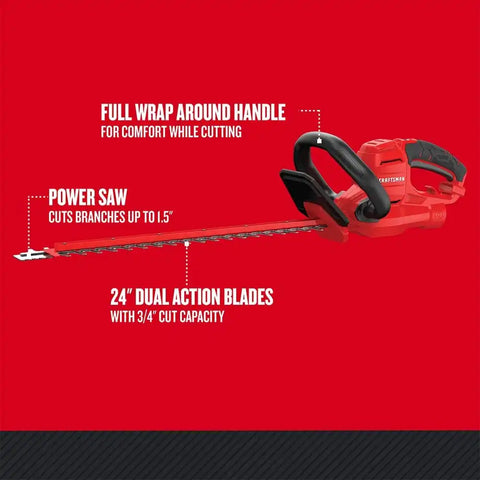 CRAFTSMAN Hedge Trimmer, 22" Corded with POWERSAW Branch Cutter, 3.8-Amp (CMEHTS8022)