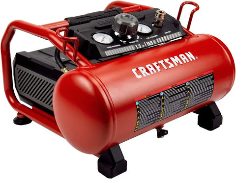 Craftsman 3 Gallon Hot Dog Air Compressor, Oil-Free 155 PSI | 155 PSI Max Pressure & 2.6 CFM @ 90 PSI, Oil-free Pump Cuts Maintenance, Portable & Durable, Lightweight 36LBS