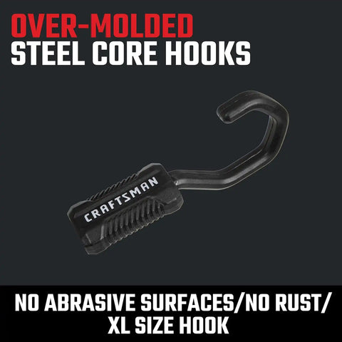 CRAFTSMAN 48" Flat Bungees with Self Centering X-Large Hooks, 32 Pack | XL Non Scratch Steel-Core Hooks, Textured Grip Pad, Easily Stretch and Secure Lightweight Gear, Trunk Cargo & Everyday Hauls
