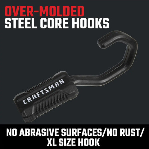 CRAFTSMAN 36" Flat Bungees with Self Centering X-Large Hooks, 32 Pack | XL Non Scratch Steel-Core Hooks, Textured Grip Pad, Easily Stretch and Secure Lightweight Gear, Trunk Cargo & Everyday Hauls
