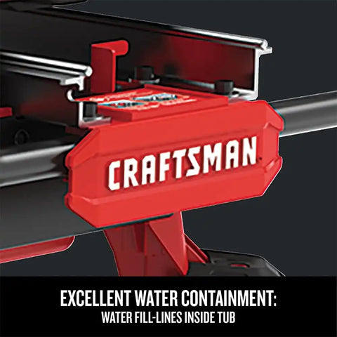CRAFTSMAN V20 Tile Cutter, Wet Tile Saw, Compact Sliding Cart, 7 inch, Cordless, Battery and Charger (CMCS4000M1)