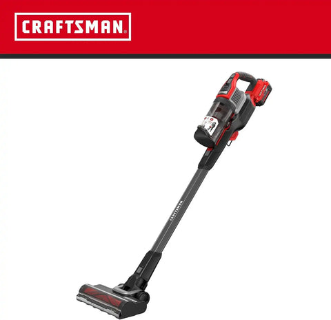 CRAFTSMAN V20 Stick Vacuum Cordless Rechargeable,3 Speed, Lightweight, Powerful Suction, Brushless, Extended Runtime, Battery and Charger Included (CMCVS501M1)