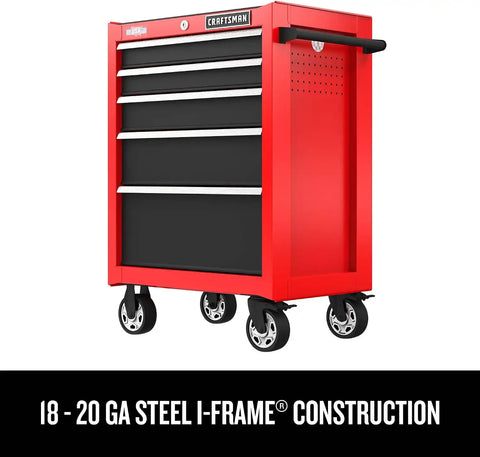 CRAFTSMAN Rolling Tool Chest, 26-inch, 5-Drawer, Workshop Tool Storage with Wheels (CMST32752RB)