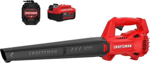 CRAFTSMAN V20 Leaf Blower Cordless with 4.0 Ah Battery and Charger, 90 MPH 200 CFM, Integrated Scraper, Lightweight, Easy Operation Handheld Blowers for Lawn Care (CMCBL710M1)