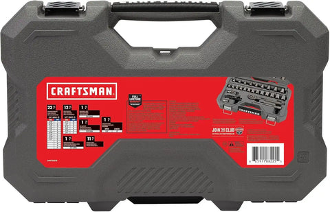 CRAFTSMAN OVERDRIVE 49-Piece Gunmetal Chrome Mechanics Tool Set, Standard SAE/Metric Socket Set, with Hard Case (CMMT99049L)