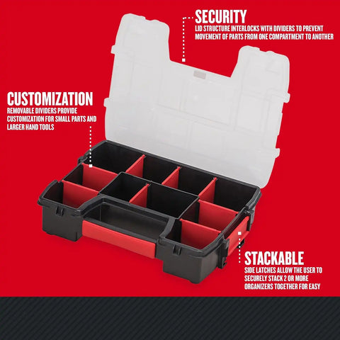 CRAFTSMAN Small Storage Organizer, 10 Compartment, Plastic (CMST14021) (Pack of 2)