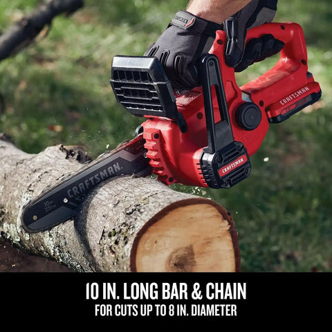 CRAFTSMAN V20 Mini Chainsaw, Cordless, 10 inch, Bare Tool Only (CMCCS610B)