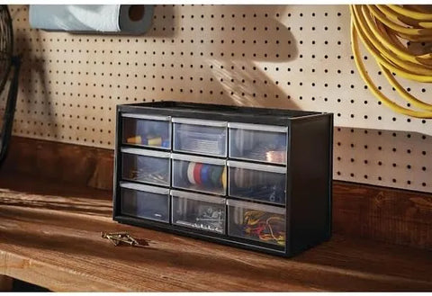 CRAFTSMAN Plastic Storage Organizer Bin System, 9 Compartment, Modular, Home Office (‎CMST40709)