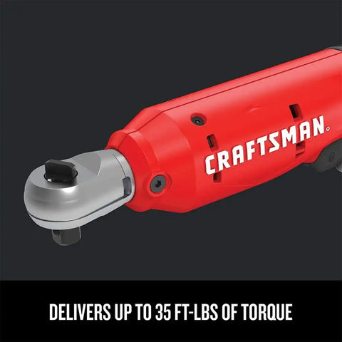 CRAFTSMAN V20 Cordless Ratchet Wrench, 3/8 inch Drive, 300 RPM, up to 35 ft-lbs of Torque, Bare Tool Only (CMCF930B)