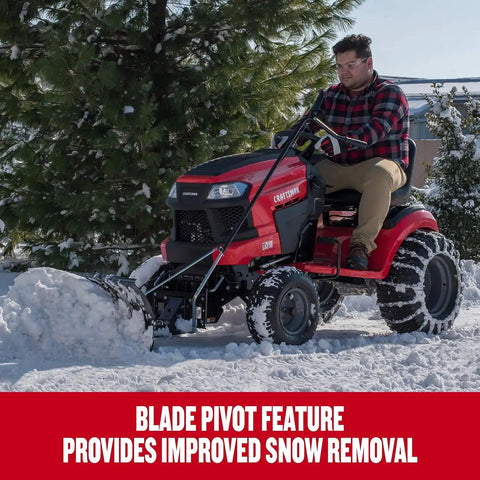 Craftsman 42 in Snow Blade for Lawn Tractors, Heavy-Duty Angled Snow Plow Attachment with Adjustable Trip Spring