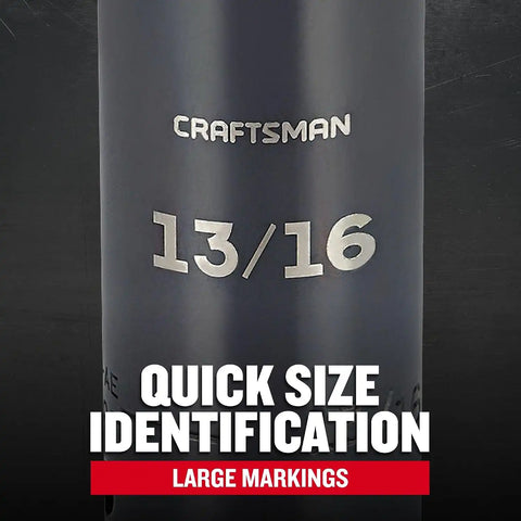 CRAFTSMAN Deep Impact Socket, SAE, 1/2-Inch Drive, 13/16-Inch (CMMT16062)
