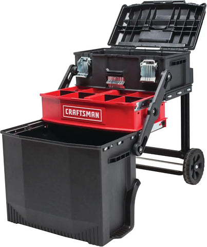CRAFTSMAN 22-in. Rolling Tool Box with Wheels, Black, Plastic, Lockable (CMST20880)