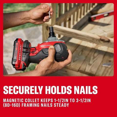 CRAFTSMAN V20 3 1/2 In Cordless Palm Nailer, Tool Only (CMCN150B)