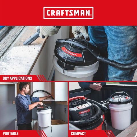 CRAFTSMAN CMXEVBE17678 1.75 Peak HP Wet Dry Shop Vacuum Powerhead Bundle