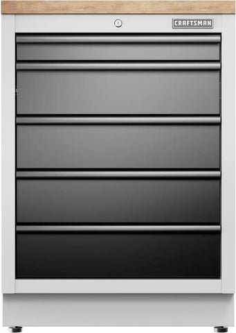 CRAFTSMAN Welded 5-Drawer Base Cabinet (White/Black) (CMST32603WB)